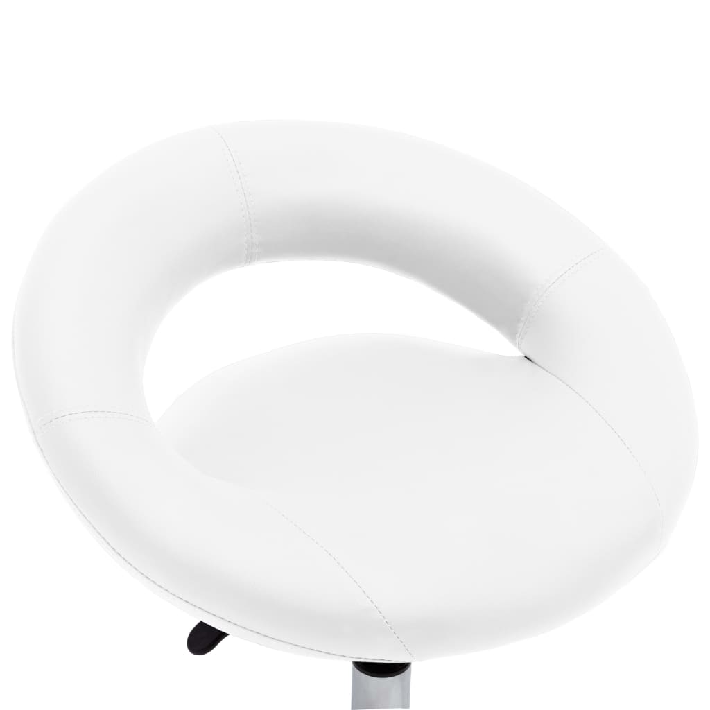 Chaise pivotante à manger Blanc Similicuir