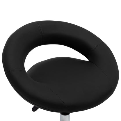 Chaise pivotante à manger Noir Similicuir