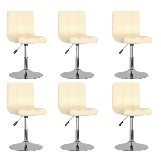 Chaises pivotantes à manger lot de 6 Crème Tissu