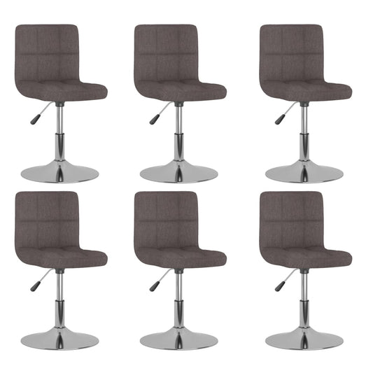 Chaises pivotantes à manger lot de 6 taupe tissu