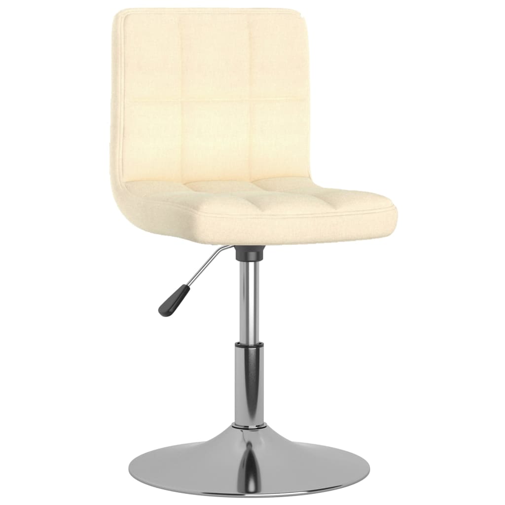 Chaise pivotante de salle à manger Crème Tissu