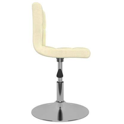 Chaise pivotante de salle à manger Crème Tissu