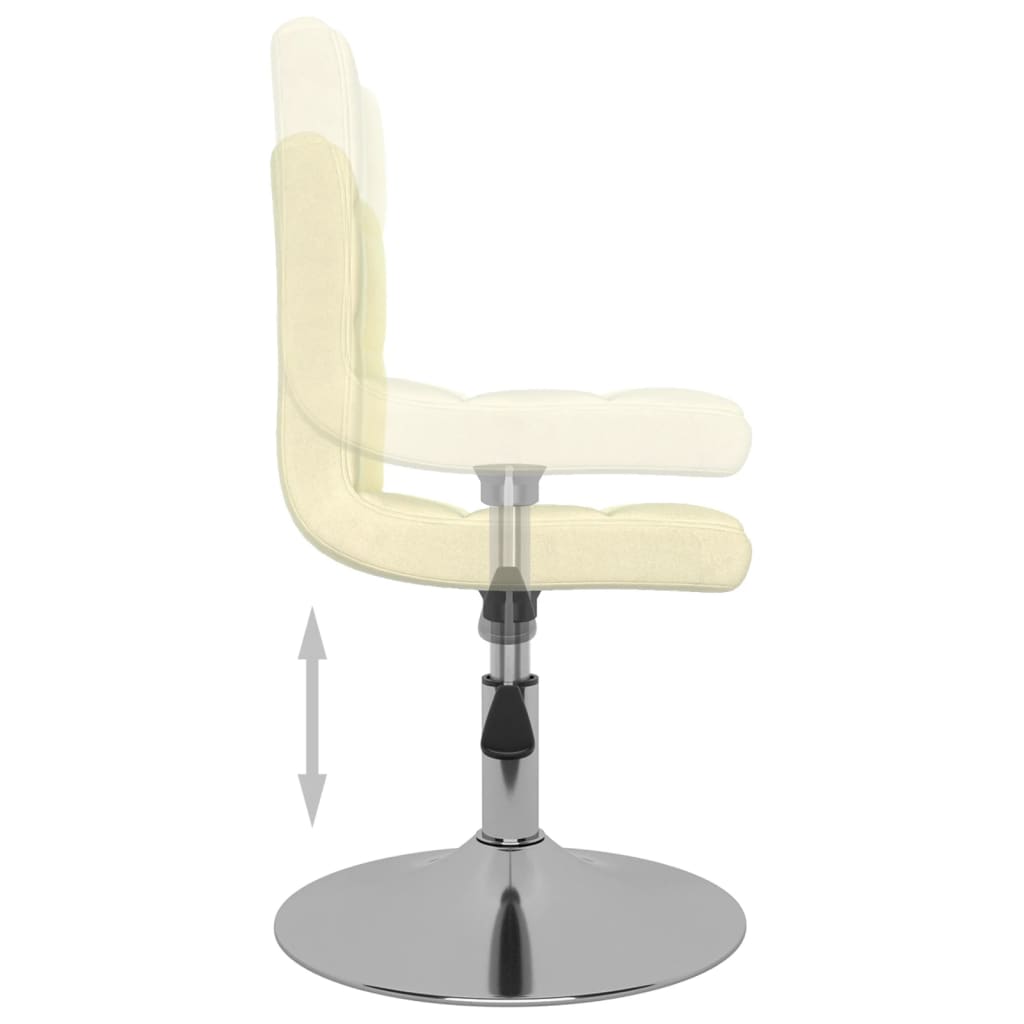 Chaise pivotante de salle à manger Crème Tissu