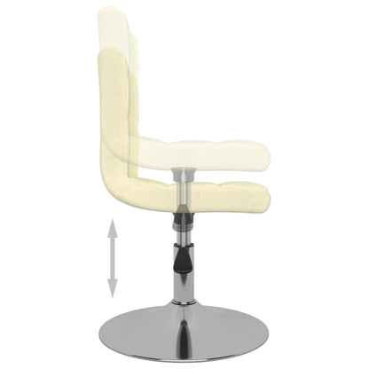 Chaise pivotante de salle à manger Crème Tissu