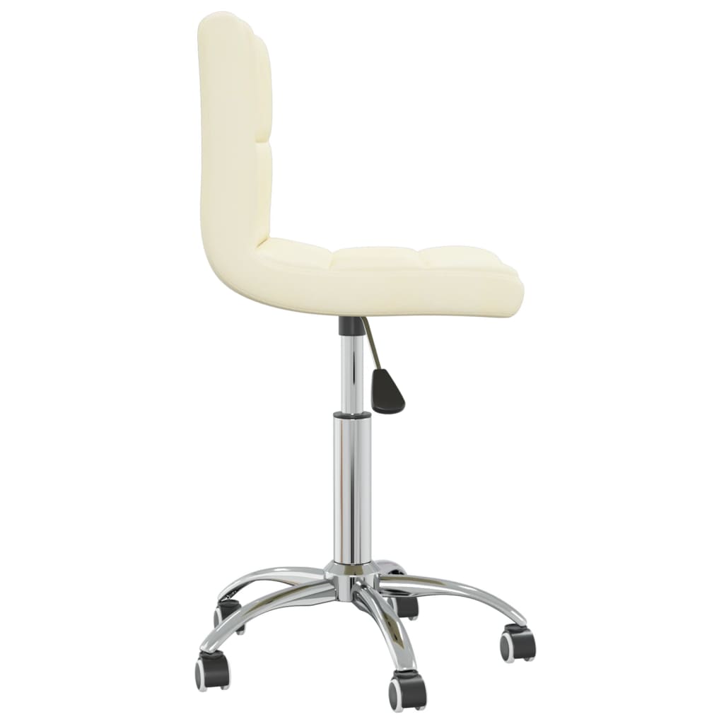 Chaise pivotante de salle à manger Crème Tissu