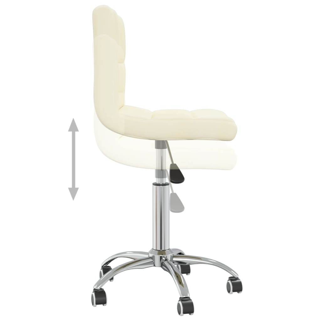 Chaise pivotante de salle à manger Crème Tissu