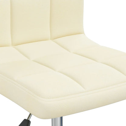 Chaise pivotante de salle à manger Crème Tissu