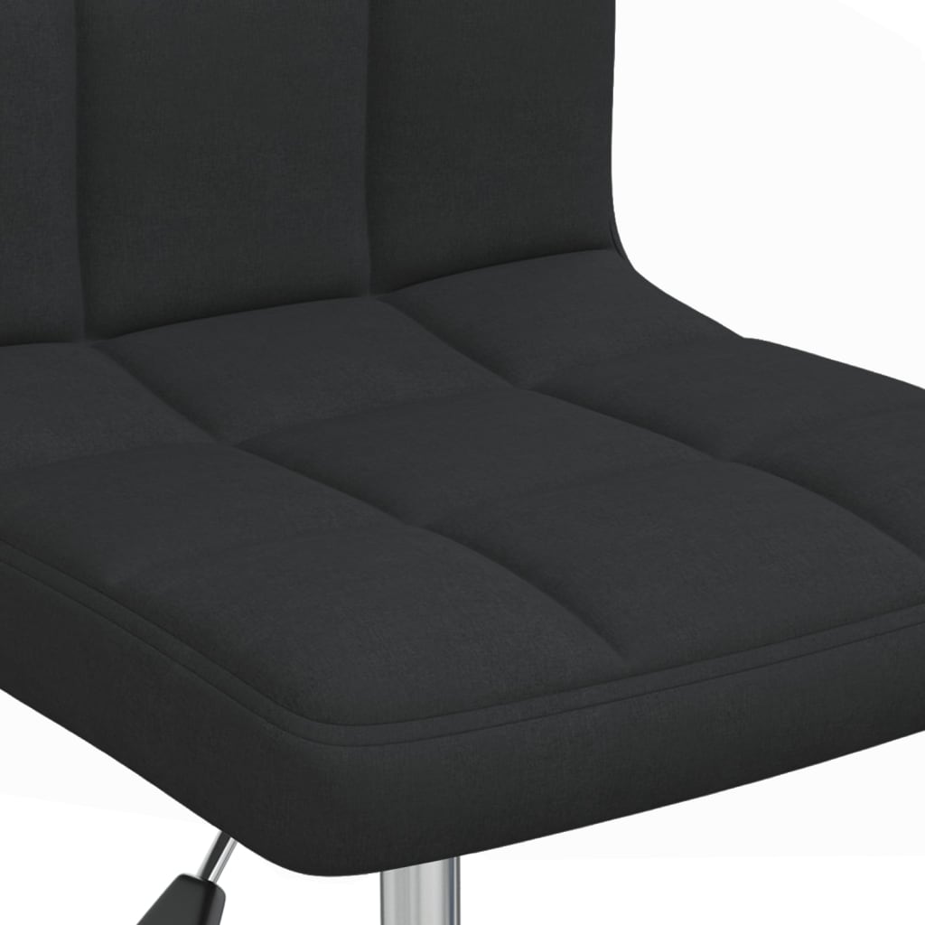 Chaise pivotante de salle à manger Noir Tissu