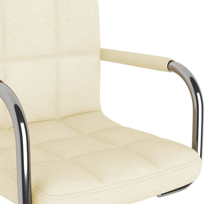 Chaise de salle à manger Crème Tissu