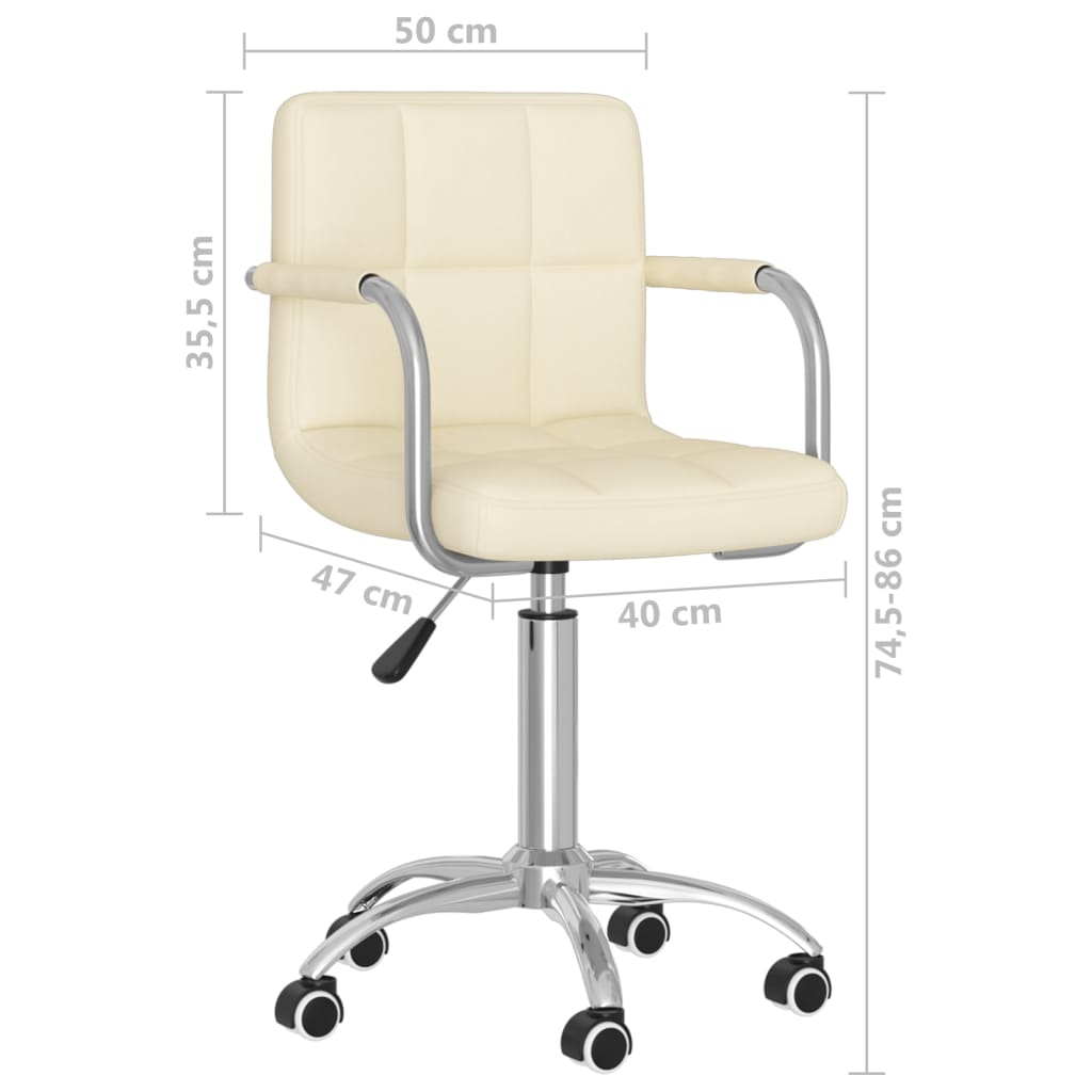 Chaise pivotante de salle à manger Crème Tissu