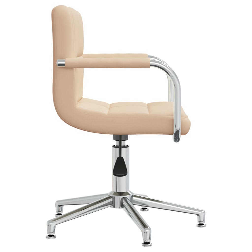 Chaise pivotante de salle à manger Crème Tissu