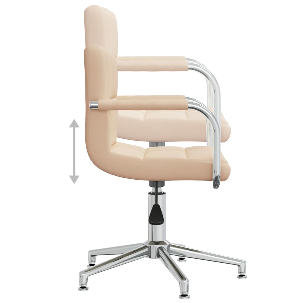 Chaise pivotante de salle à manger Crème Tissu