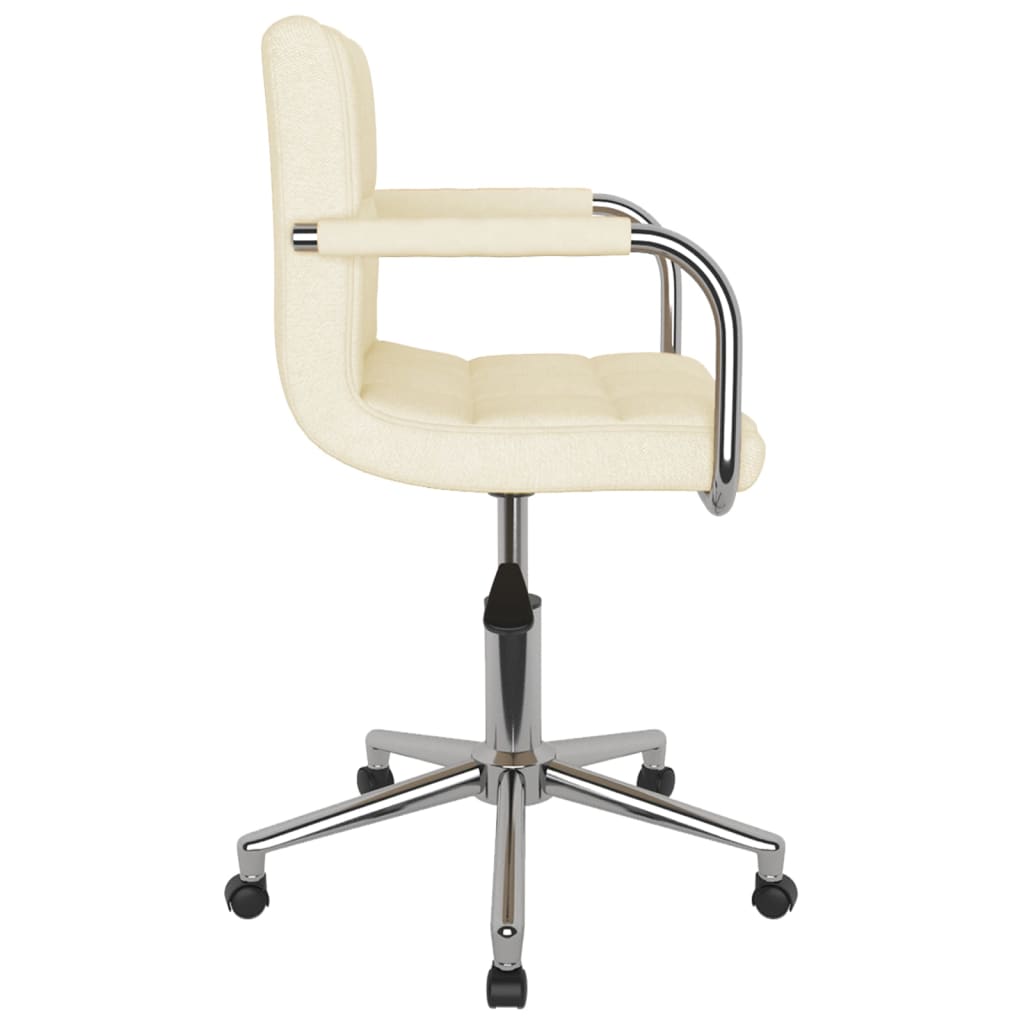 Chaise pivotante de salle à manger Crème Tissu