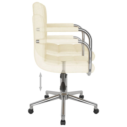 Chaise pivotante de salle à manger Crème Tissu