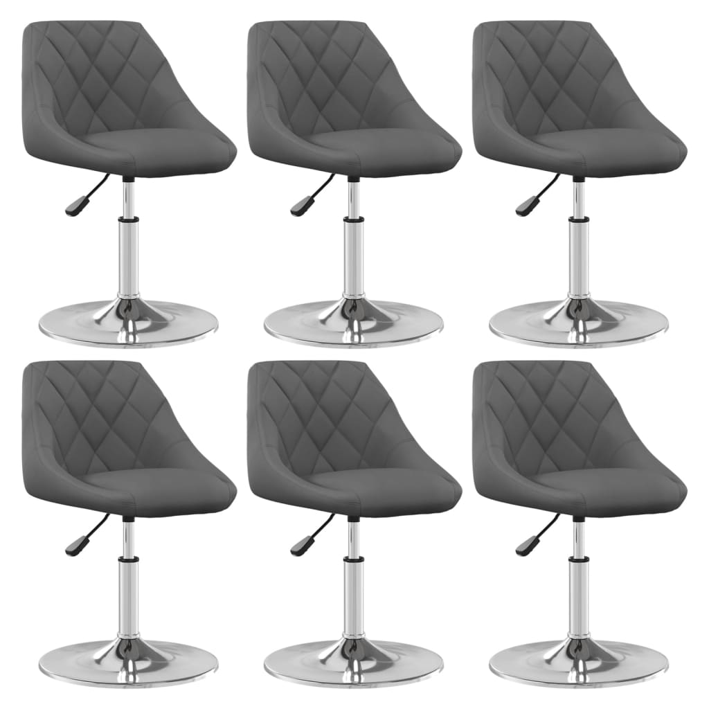 Chaises pivotantes à manger lot de 6 Gris foncé Velours