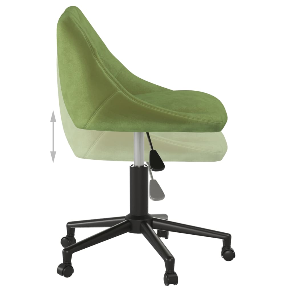 Chaise pivotante de salle à manger Vert clair Velours