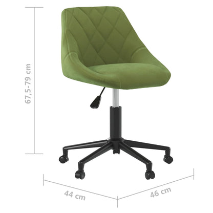 Chaise pivotante de salle à manger Vert clair Velours