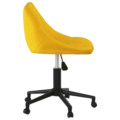 Chaise pivotante de salle à manger Jaune moutarde Velours