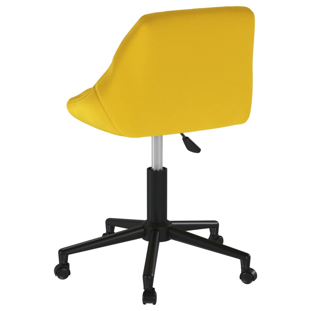 Chaise pivotante de salle à manger Jaune moutarde Velours