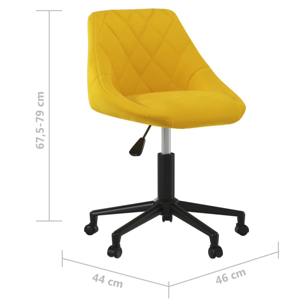 Chaise pivotante de salle à manger Jaune moutarde Velours