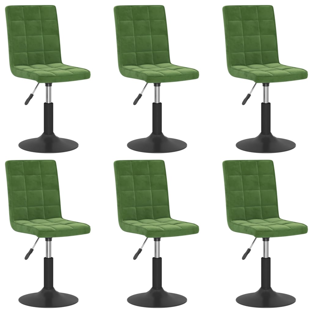 Chaises pivotantes à manger lot de 6 vert foncé velours