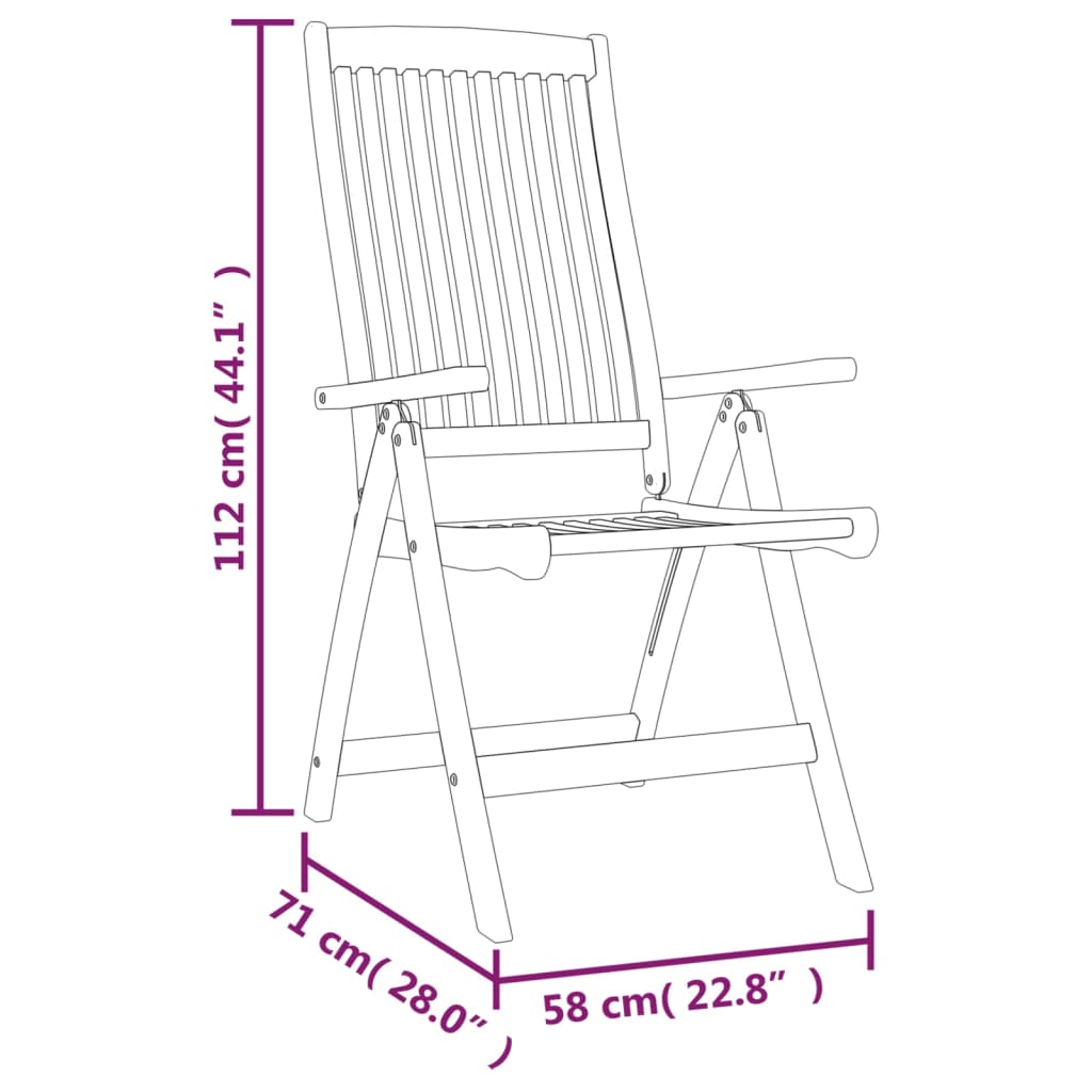 Chaises de jardin pliables lot de 4 Bois d'eucalyptus massif