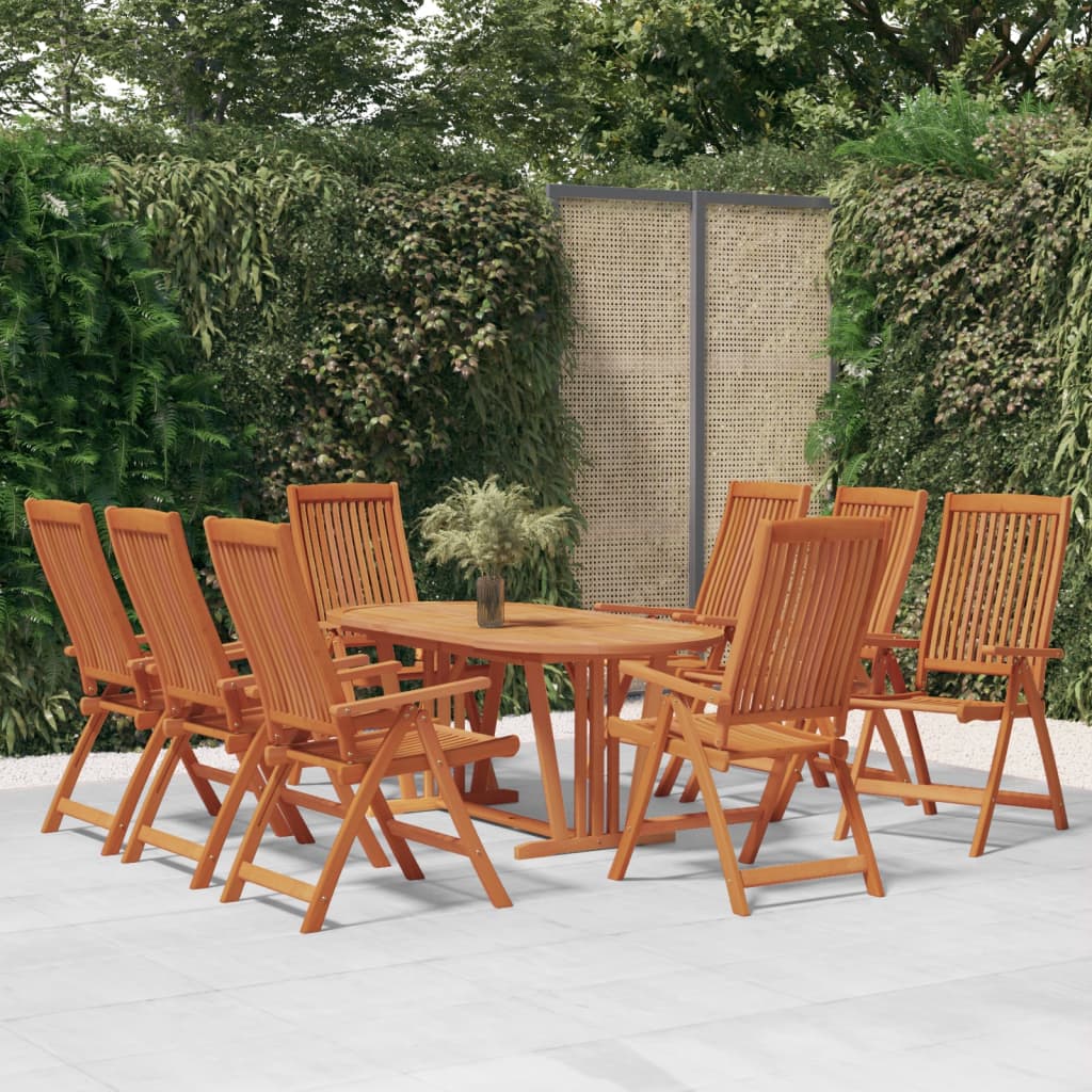 Chaises de jardin pliables lot de 8 Bois d'eucalyptus massif