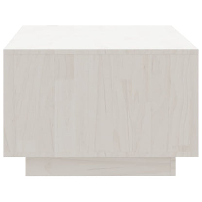 Table basse blanc 110x50x33,5 cm bois de pin massif