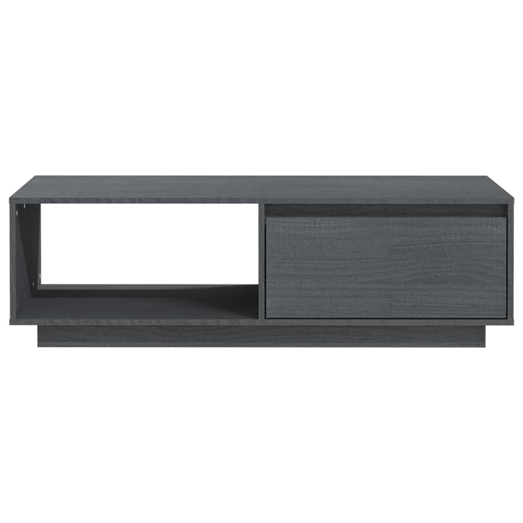 Table basse gris 110x50x33,5 cm bois de pin massif