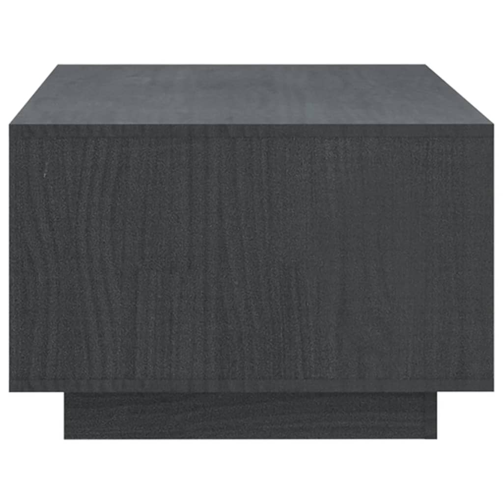 Table basse gris 110x50x33,5 cm bois de pin massif