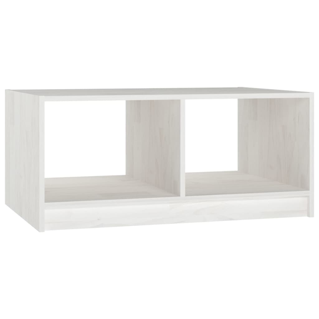 Table basse blanc 75x50x33,5 cm bois de pin massif