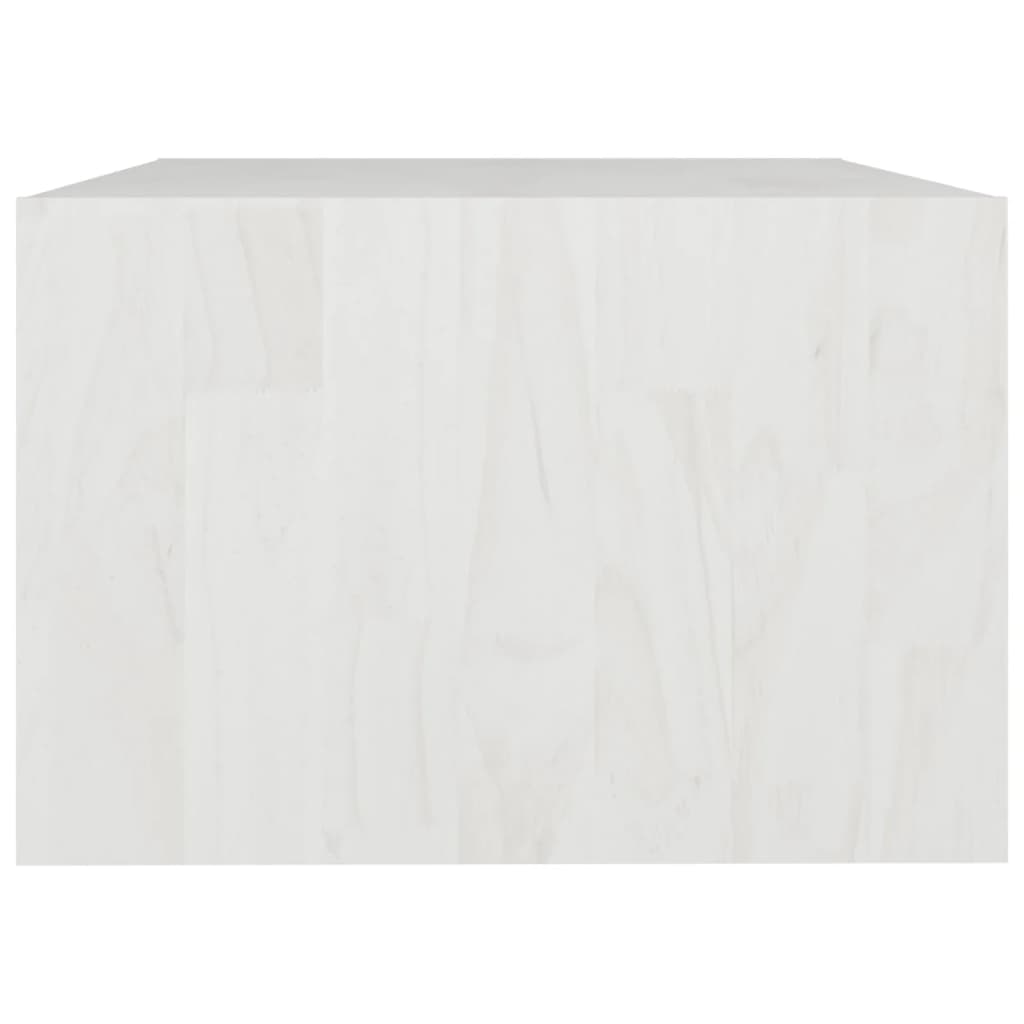 Table basse blanc 75x50x33,5 cm bois de pin massif