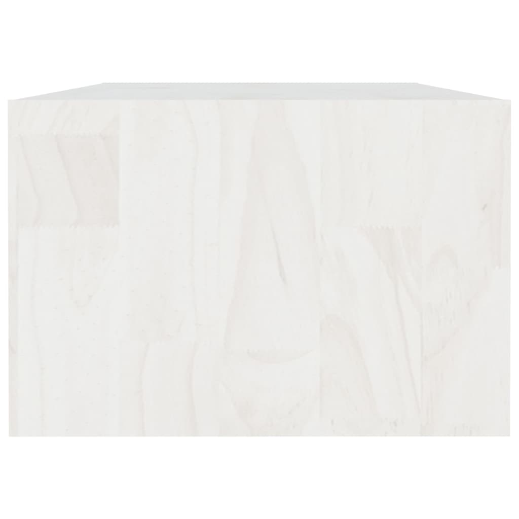 Table basse blanc 110x50x34 cm bois de pin massif