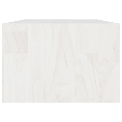 Table basse blanc 110x50x34 cm bois de pin massif