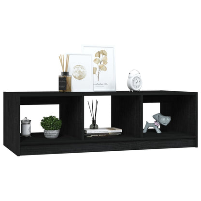 Table basse noir 110x50x34 cm bois de pin massif