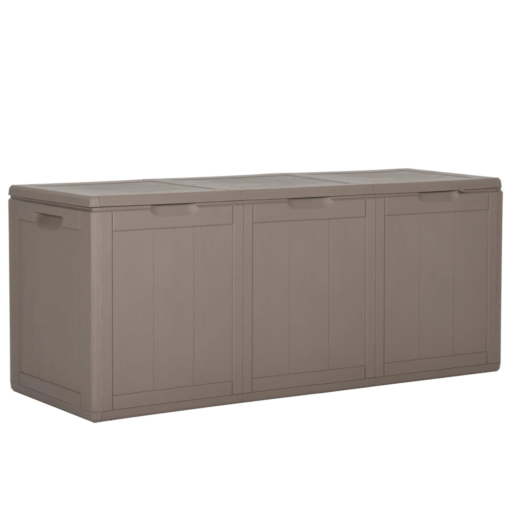 Boîte de rangement de jardin 270 L Marron PP Rotin