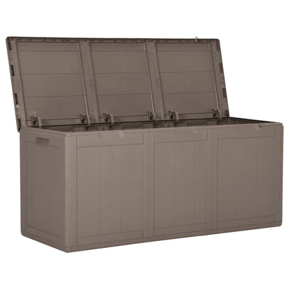 Boîte de rangement de jardin 270 L Marron PP Rotin