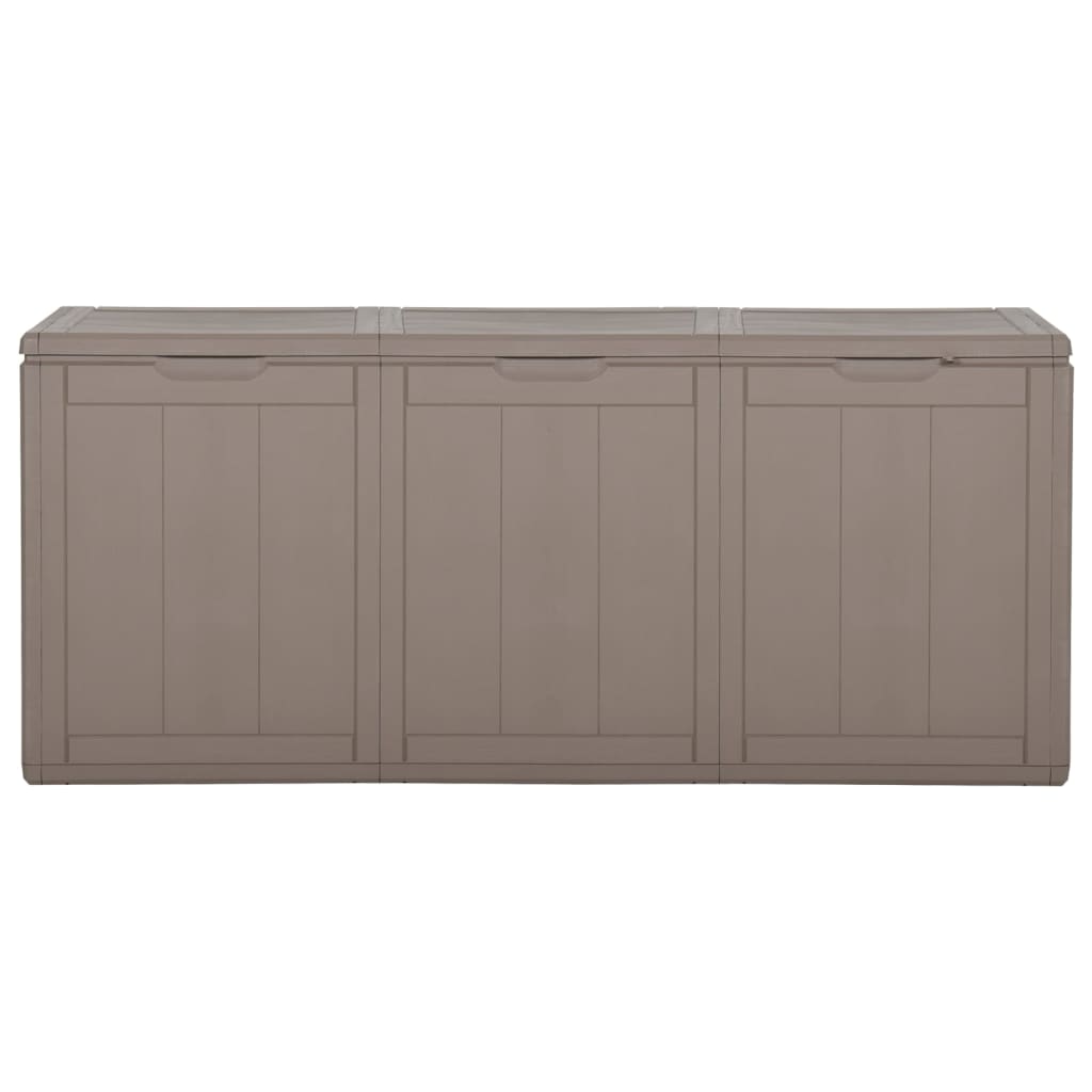 Boîte de rangement de jardin 270 L Marron PP Rotin