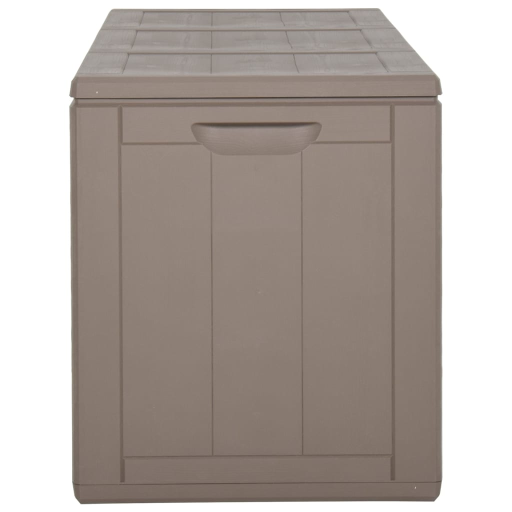 Boîte de rangement de jardin 270 L Marron PP Rotin