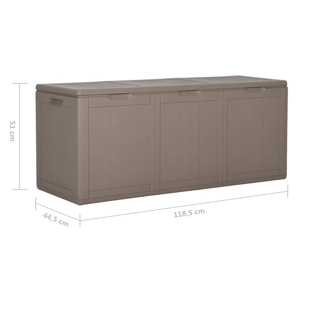 Boîte de rangement de jardin 270 L Marron PP Rotin