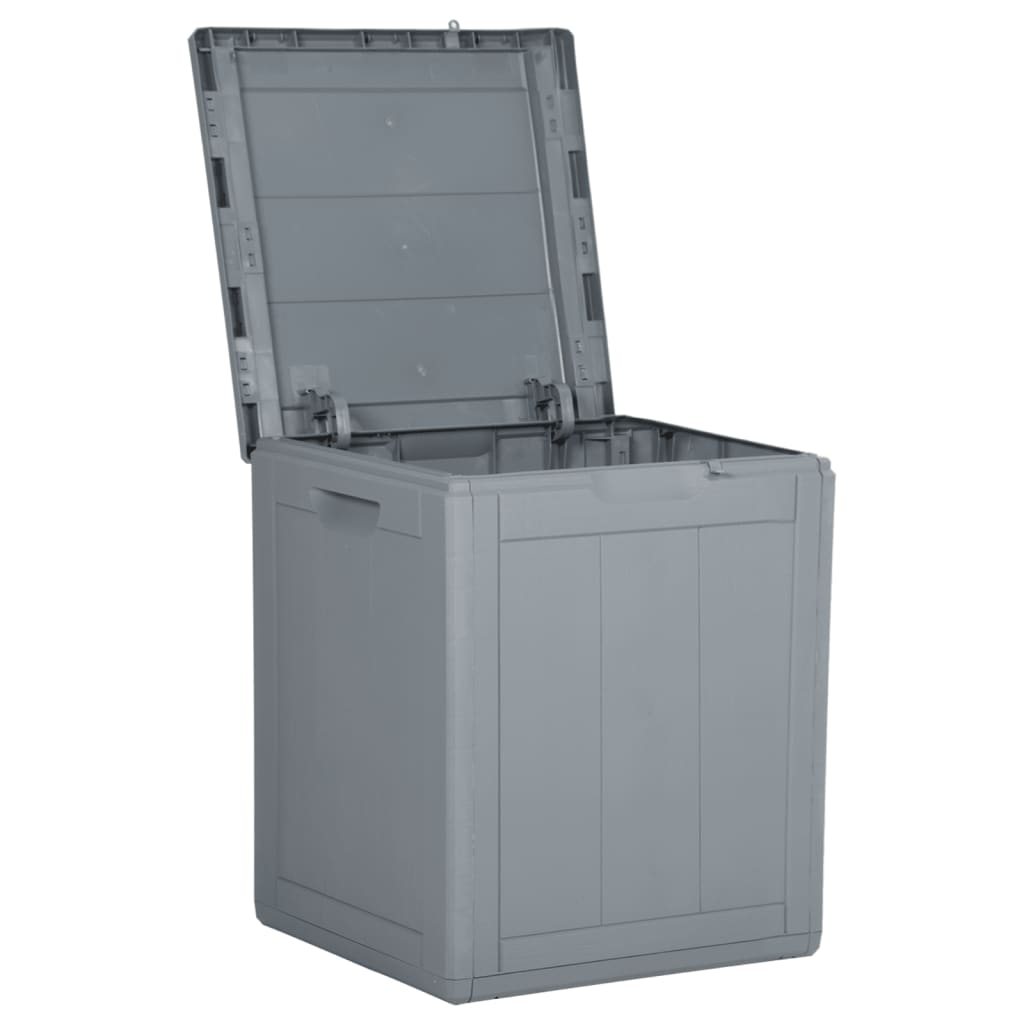 Boîte de rangement de jardin 90 L Gris PP Rotin