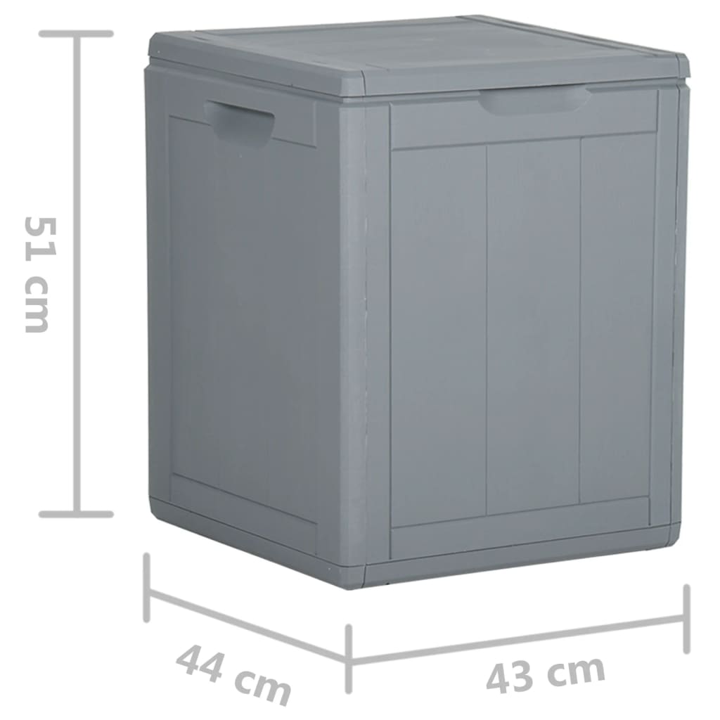 Boîte de rangement de jardin 90 L Gris PP Rotin