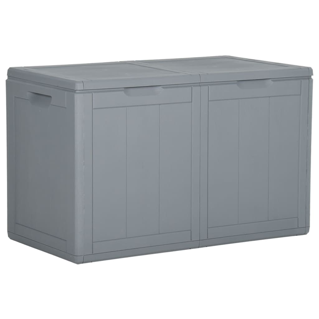 Boîte de rangement de jardin 180 L Gris PP Rotin