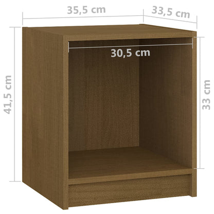 Table de chevet Marron miel 35,5x33,5x41,5cm Bois de pin massif