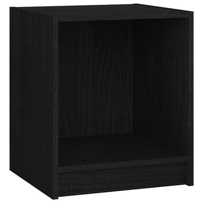 Tables de chevet 2 pcs Noir 35,5x33,5x41,5cm Bois de pin massif