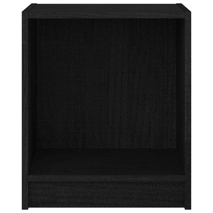 Tables de chevet 2 pcs Noir 35,5x33,5x41,5cm Bois de pin massif