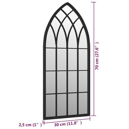 Miroir Noir 70x30 cm Fer pour utilisation à l'intérieur