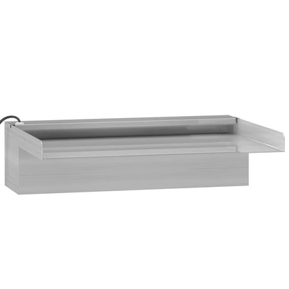 Déversoir pour cascade avec LED RVB Inox 30 cm