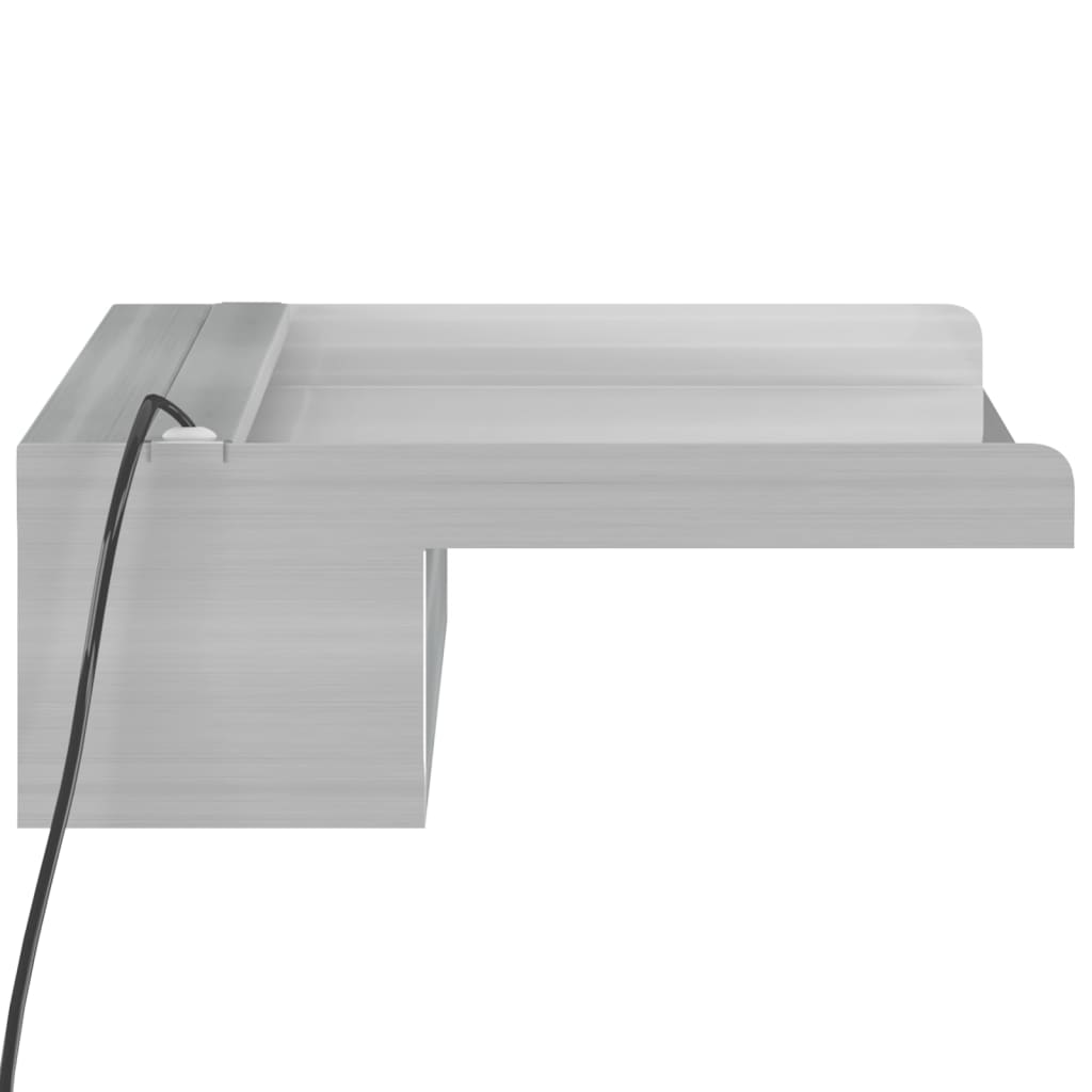 Déversoir pour cascade avec LED RVB Inox 45 cm