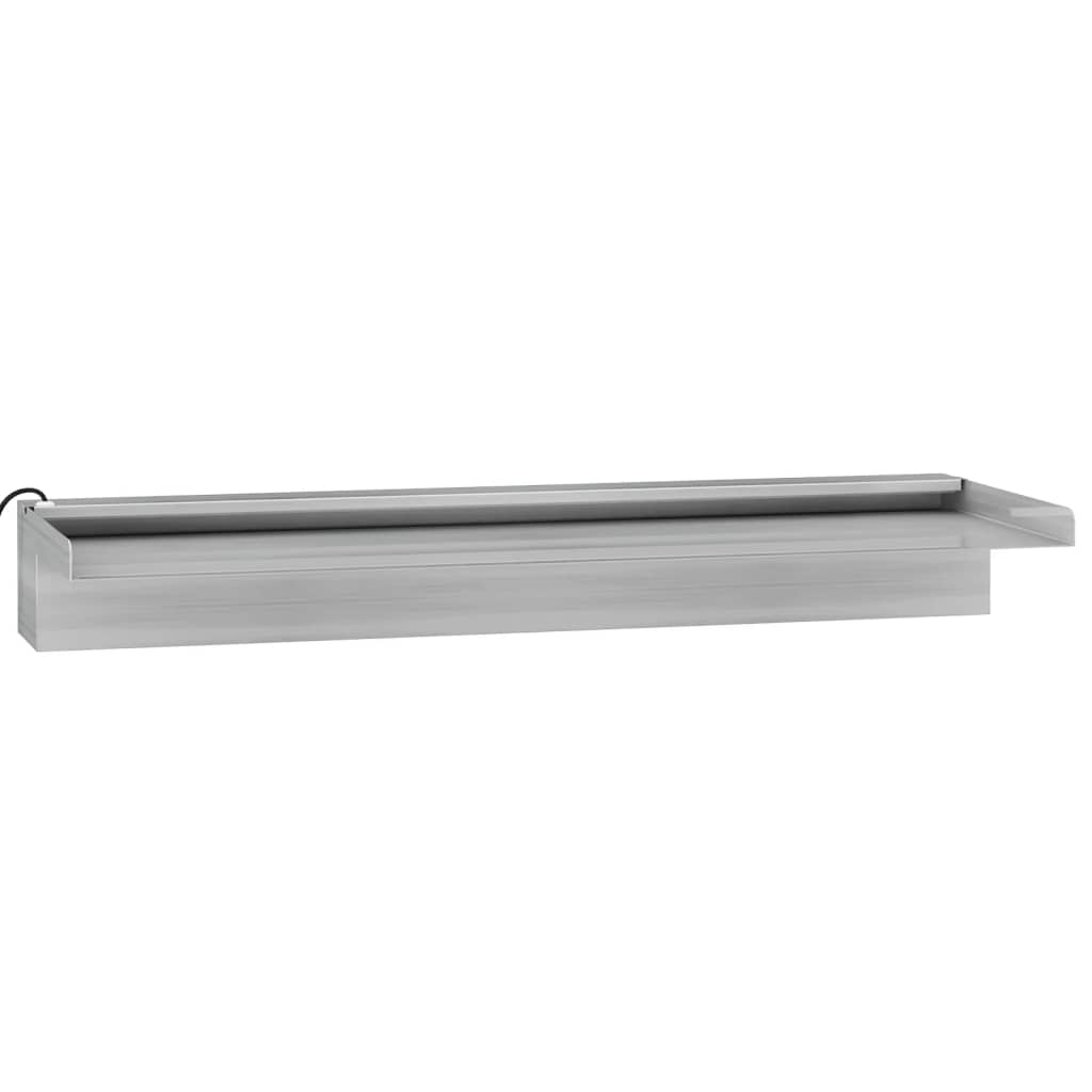 Déversoir pour cascade avec LED RVB Inox 60 cm